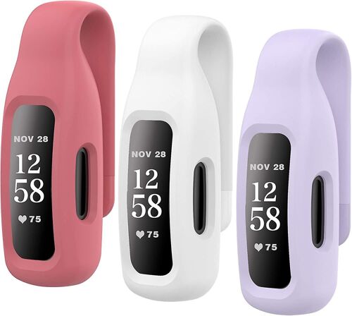 3-Pack Clips Remplacement Pour Fitbit Inspire 2, Soft Confortable Silicone Clip 360protection Support Accessoire Compatible Avec Fibit Inspire 2