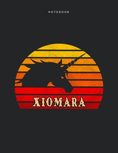 Notebook Xiomara Personalized Name Retro Unicorn Design Cover Lined Journal: 110 Pages - Large 8.5x11 Inches (21.59 X 27.94 Cm), A4 Size