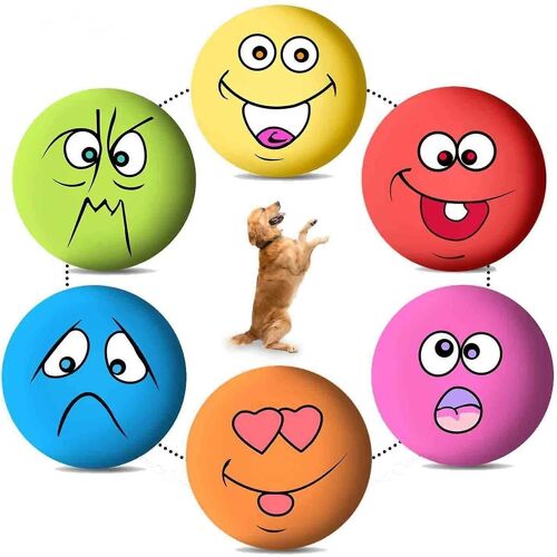 Jouets Grinçants Pour Chiens, Latex Chien Mâchant Des Boules Grinçantes, Caoutchouc Non Toxique Aller Chercher Chiot Jouets De Dentition Cadeaux Pour Animaux De Compagnie Moyens Petits Chiens Chat 6pc