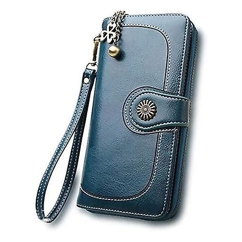 Portefeuille pour femmes Nouveau portefeuille Huile Cire Cuir Pochette Sac Femme Long Téléphone Portable Sac Oily Bills Dossier