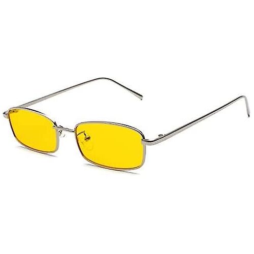 Lunettes De Soleil Retro Rectangle Pour Femmes Hommes Carré Étroit Hip Hop Petite Monture Lunettes De Soleil