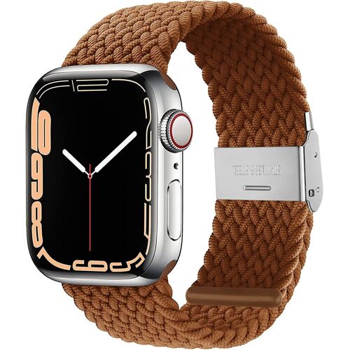Boucle Solo Tressée Réglable Avec Boucle Compatible Avec Apple Watch Band 42mm 44mm 45mm Soft Wristband Stretch Nylon Elastic Strap Pour Iwatch Series