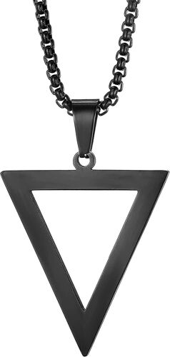 Pendentif Géométrique En Acier Inoxydable Collier Triangle Inversé Pour Hommes Et Garçons, Collier Bff Pour 2