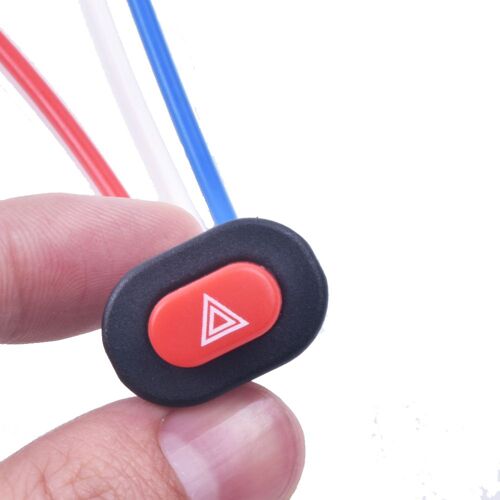 Interrupteur De Rechange Pour Moto | Bouton De Commutation, Double Flash, Alerte, Signal D'urgence, Clignotant Avec 3 Fils De Verrouillage Intégré