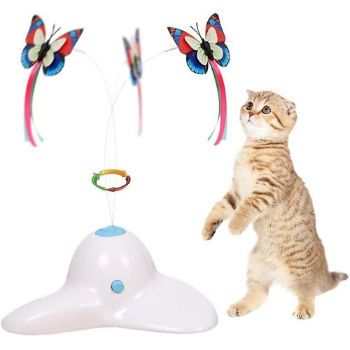 Jouets Pour Chats, Jouet Interactif Pour Chat Papillon Drôle Exercice Flottement Électrique Jouets Pour Chatons Rotatifs, Teaser Pour Chat Avec Remplacement