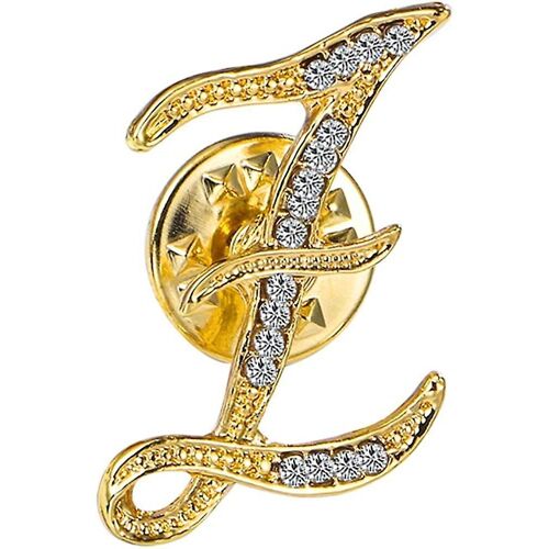 Lettre Initiale Broche Broche Pin Petit Revers Épingle Cravate Tack Nom Cadeaux Personnalisés Pour Filles Femmes Hommes Garçon Or