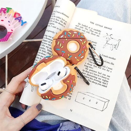 Étui mignon pour Airpods 3, 3d Donut Design Silicone Case Housses antichoc de protection avec porte-clés pour Airpods écouteurs