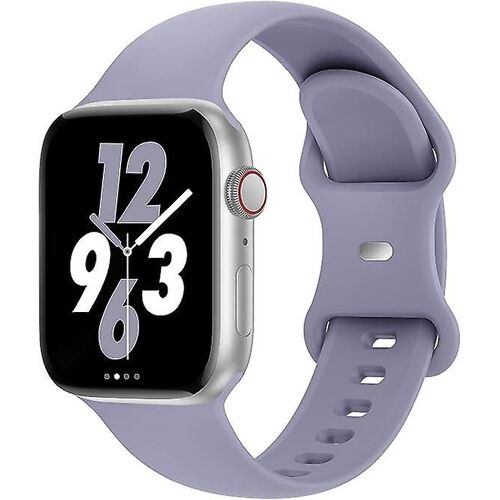 Bandes Compatibles Avec Apple Watch 38mm 40mm 41mm, Bracelets Accessoires De Sport En Silicone Souple De Remplacement Pour Femmes Gris Lavande
