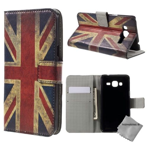 Housse Etui Coque Portefeuille Pu Cuir Pour Samsung Galaxy J3 (2016) + Film Ecran - Uk