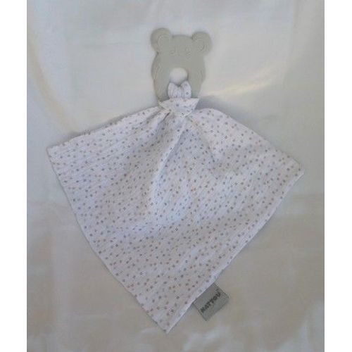 Doudou Souris Anneau Dentition Lange Blanc Gris Nattou
