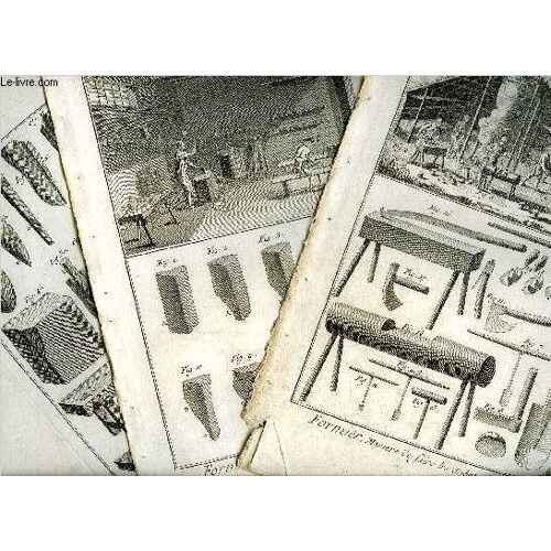 3 Planches En Noir Et Blanc Exraites De L'encyclopedie De Diderot Et D'alembert Sur Le Theme Formier.