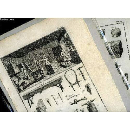2 Planches En Noir Et Blanc Exraites De L'encyclopedie De Diderot Et D'alembert Sur Le Theme Layetier.