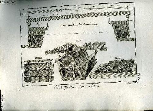 Une Planche En Noir Et Blanc Extraite De L'encyclopedie De Diderot Et D'alembert Sur Le Theme Charpente - Planche N° 16.