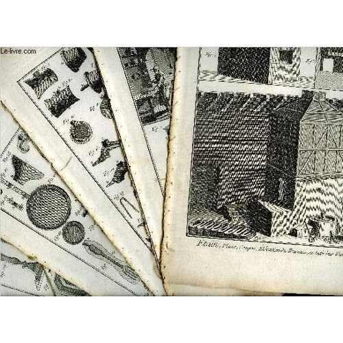 8 Planches En Noir Et Blanc Exraites De L'encyclopedie De Diderot Et D'alembert Sur Le Theme Etain.