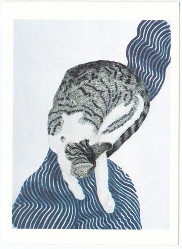 Wendy Burke - Cat On Lap 2 - Carte Postale (Chat, Art)