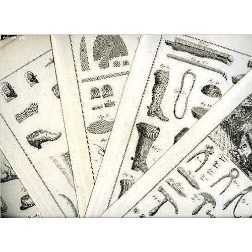 6 Planches En Noir Et Blanc Dont 2 Doubles Extraites De L'encyclopedie De Diderot Et D'alembert Sur Le Theme Cordonnier Et Bottier.