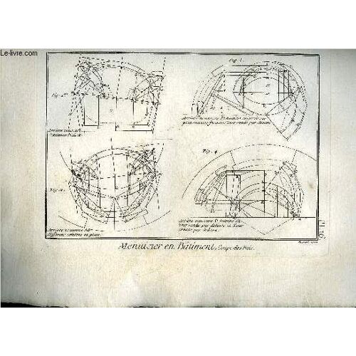 Une Planche En Noir Et Blanc Extraite De L'encyclopedie De Diderot Et D'alembert Sur Le Theme Menuisier En Batiment - Planche N° 16
