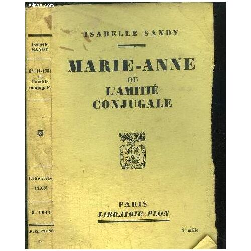 Marie-Anne Ou L'amitie Conjugale