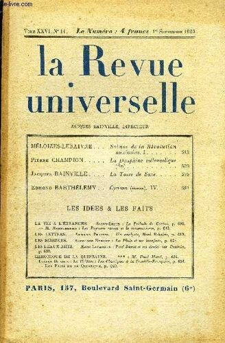 La Revue Universelle Tome 26 N°11 - Mëloizes-Lefaivre. Scènes De La Révolution Mexicaine. I. Pierre Champion. La Dauphine Mélancolique (Fin). Jacques Bainville. La Tasse De Saxe. Edmond ...