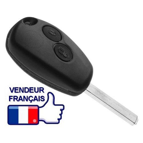 Coque Clé Télécommande Plip 2 Boutons + Lame Plate Pour Renault Kangoo Modus Clio 3 Wind Ou Dacia Duster Logan Sandero Lodgy ...