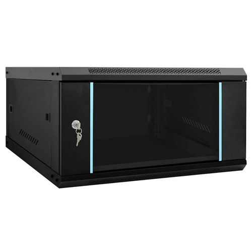 Vidaxl Armoire Réseau Avec Stockage Noir 60 X 60 X 35 Cm Acier