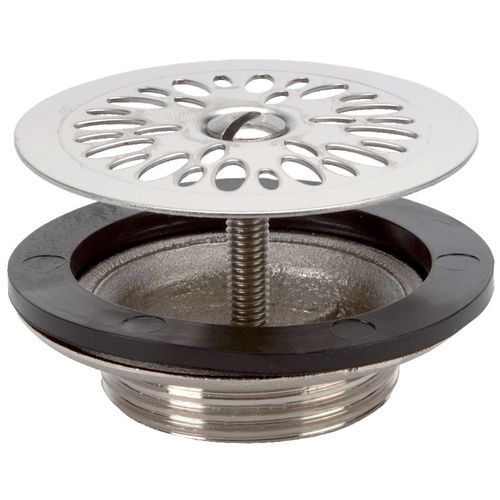 Bonde lavabo laiton avec grille inox