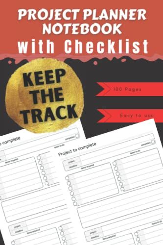 Project Planner Notebook With Checklist: Management Notebook Notepad Organizer Planning Folder