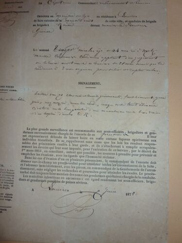 Ordre De Conduite Gendarmerie 1872