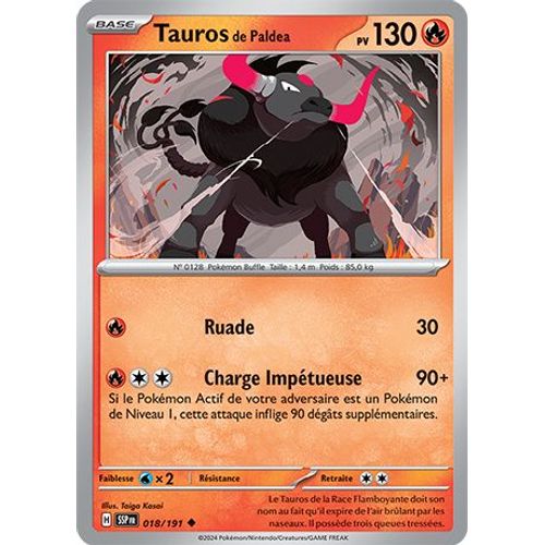 Tauros De Paldea - 018/191 - Etincelles Deferlantes