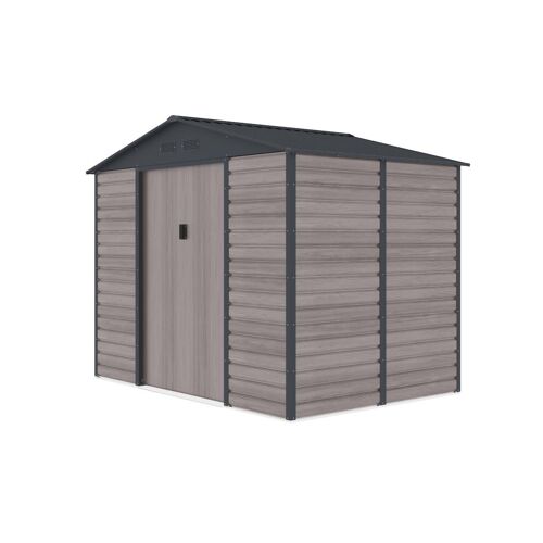 Abri De Jardin Métal En Acier Galvanisé Effet Bois Gris 5,40 M² Adelmo