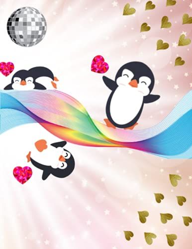 Penguin Disco Draw & Write Journal: Wide-Ruled Journal With Plenty Of Room To Draw Or Doodle At The Top Of The Page. 8.5"X11" 120-Page