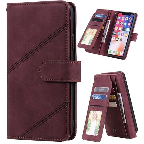 SUBZONAL-Coque pour Samsung Galaxy A70s/A70, Portefeuille Housse Cuir PU Doux pour la Peau 9 Slots de la Carte Deux Modes de Support Étui pour Samsung Galaxy A70s/A70 Coque-Rouge