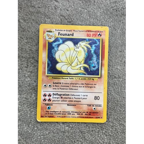 Carte Pokemon Feunard 12/102 Holo Set De Base Edition 1 Wizards Fr