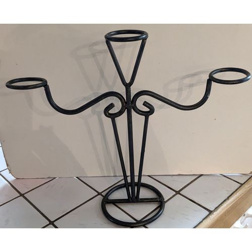 Lot de 2 Porte Photophores en fer forgé noir