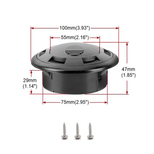 Déflecteur De Ventilation Pour Tableau De Bord De Voiture, 75mm, Type De Bouton Universel Rotatif, Sortie D'air Pour Caravane De Camping-Car