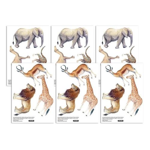 Autocollants Muraux D'Animaux De La Forêt, 6 Pièces, Pour Chambres D'Enfants, Décorations De Chambre À Coucher, Papier Peint, Stickers Artistiques Pour La Maison, Combinaison De Dessins Animés