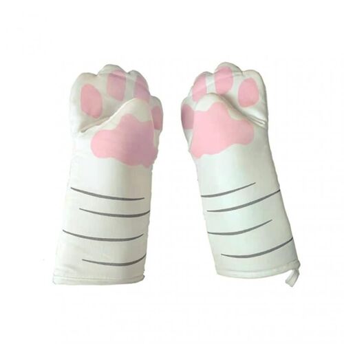 Gants de cuisine antidérapants résistants à la chaleur, 1 pièce, dessin 3D pattes de chat, Long isolant de cuisson en coton pour micro-ondes