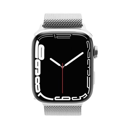 Apple Watch Series 7 Gps + Cellular 45mm Acier Inoxydable Argent Bracelet Milanais Argent