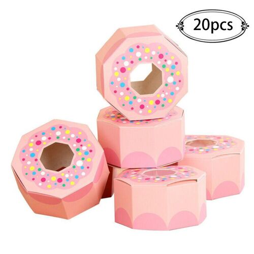 Boîte à bonbons hexagonale, 20 pièces, boîte cadeau hexagonale, sac à donuts, emballage de chocolat sucré, étui pour fête à thème de mariage, cadeaux de faveur