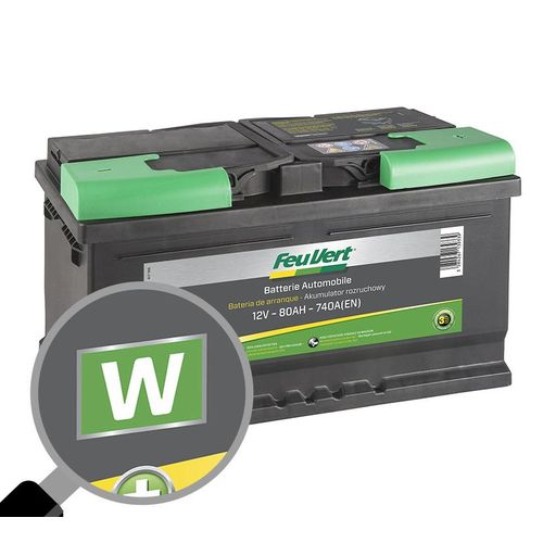 Batterie Voiture Feu Vert W - 80ah / 740a - 12v