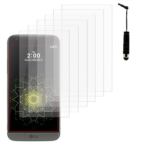 Lg G5 H850/ G5 Se/ G5 Lite/ Dual Sim/ H840/ Vs987/ H820/ Ls992/ H830/ H845/ Us992: Lot / Pack De 6x Films De Protection D'écran Clear Transparent + 1 Mini Stylet Tactile