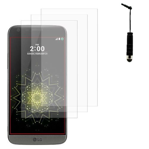 Lg G5 H850/ G5 Se/ G5 Lite/ Dual Sim/ H840/ Vs987/ H820/ Ls992/ H830/ H845/ Us992: Lot / Pack De 3x Films De Protection D'écran Clear Transparent + 1 Mini Stylet Tactile