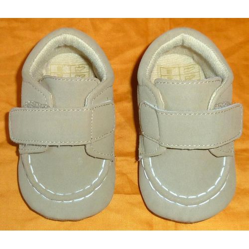 Baskets Bébé Beiges Marrons Claires À Velcro 6-12 Mois