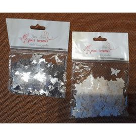 2 sachets Confettis papillon miroir et blanc 14 g des idées pour recevoir Gifi