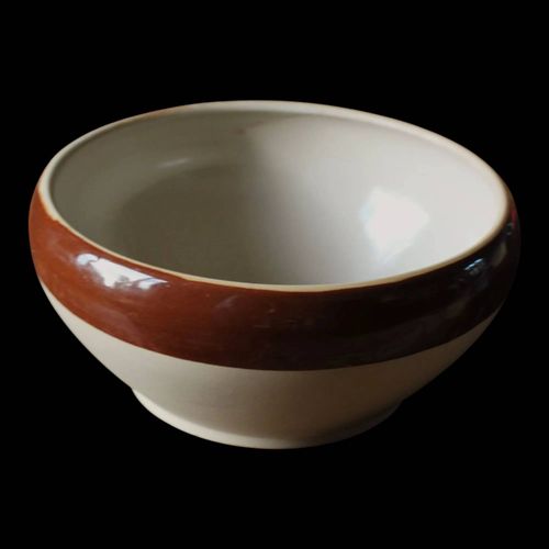 Saladier Vintage En Grs Verniss Bicolore Digoin Beige
