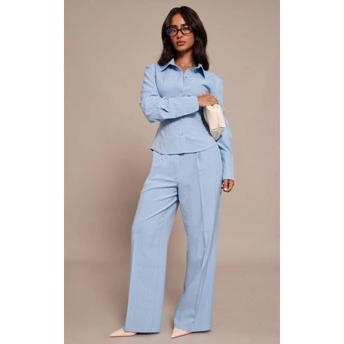 Pantalon De Tailleur Petite Bleu À Fines Rayures, Bleu