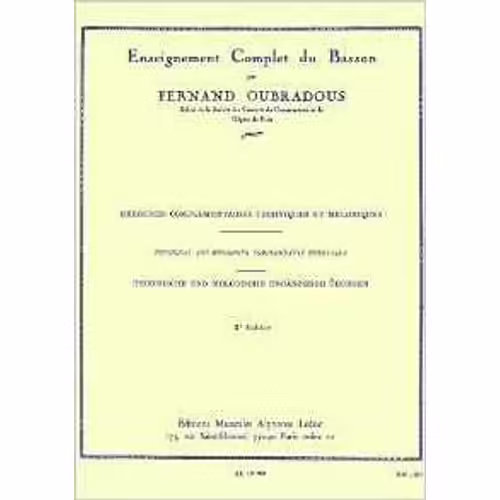 Enseignement Complet Du Basson Volume 3 : Exercices Complémentaires Techniques Et Mélodiques