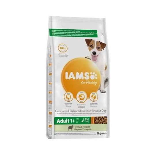 Croquettes - Iams - Vitality - Agneau - 3kg - Petit Et Moyen Chiens Adultes