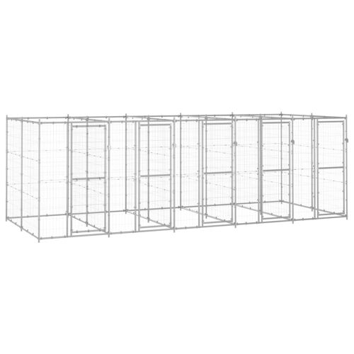 Vidaxl Chenil Extérieur Acier Galvanisé 12,1 M?