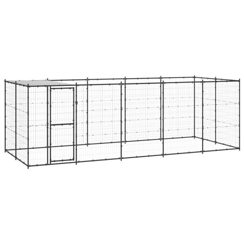 Vidaxl Chenil Ext¿¿Rieur Acier Avec Toit 12,1 M?